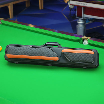 7-Hole 1/2 Billiard Cue Bag, Portable Oxford Cloth Cue Case with Leather Trim for Big Head Cues