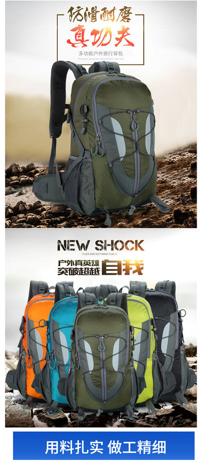 Water-Resistant Hiking Backpack, Large Capacity Spine Support Load-Reduction Rucksack for Outdoor Trekking & Long Trips