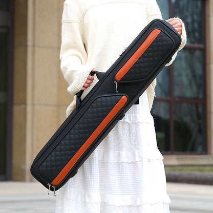 7-Hole 1/2 Billiard Cue Bag, Portable Oxford Cloth Cue Case with Leather Trim for Big Head Cues
