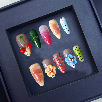Handmade Nail Tips Wearable Nails | High-End Wearable Nail Art