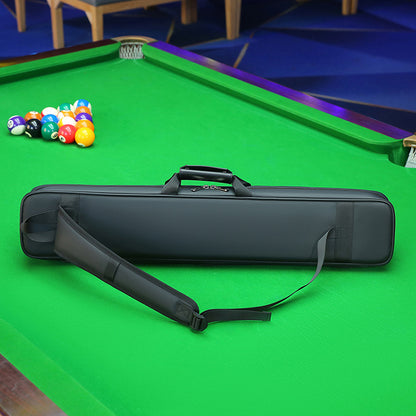 7-Hole 1/2 Billiard Cue Bag, Portable Oxford Cloth Cue Case with Leather Trim for Big Head Cues