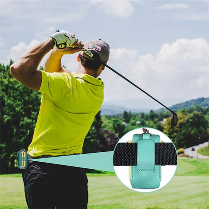Waist Golf Bag with Metal Buckle, Mini Ball Storage Bag with PU Leather Golf Strap, Golf Accessory Bag
