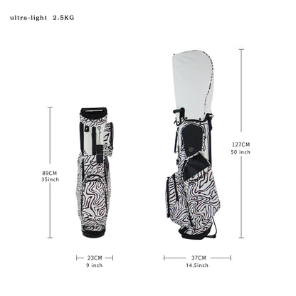 Lightweight Golf Stand Bag 7.5-Inch Small Diameter Full Set of Club Bag 5 Compartments Top Frame High-Quality Synthetic Leather