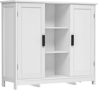 Storage Cabinet with 2 Doors and 4 Storage Shelves, Credenza Buffet Cabinet, Bathroom Cabinet for