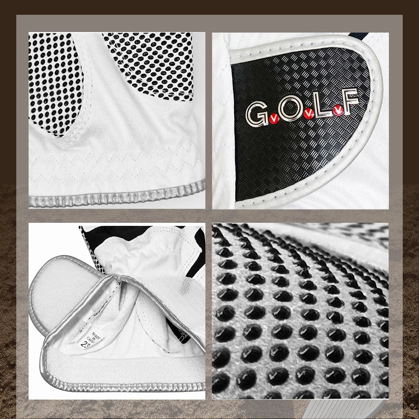 1pc Golf Gloves for Men Women Left Right Hand Brand New Fabric Lycra Sports Gloves Pair Golfer Gift Blue White