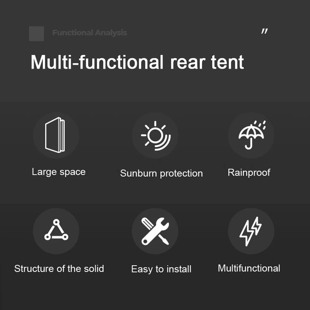 1-2 PERSON TENT Outdoor Car Rear Tent | Camping Picnic Car Rear Tent | Canopy-Equipped Car Rear Extension Tent | Sunshade & Rainproof Car Rear Tent
