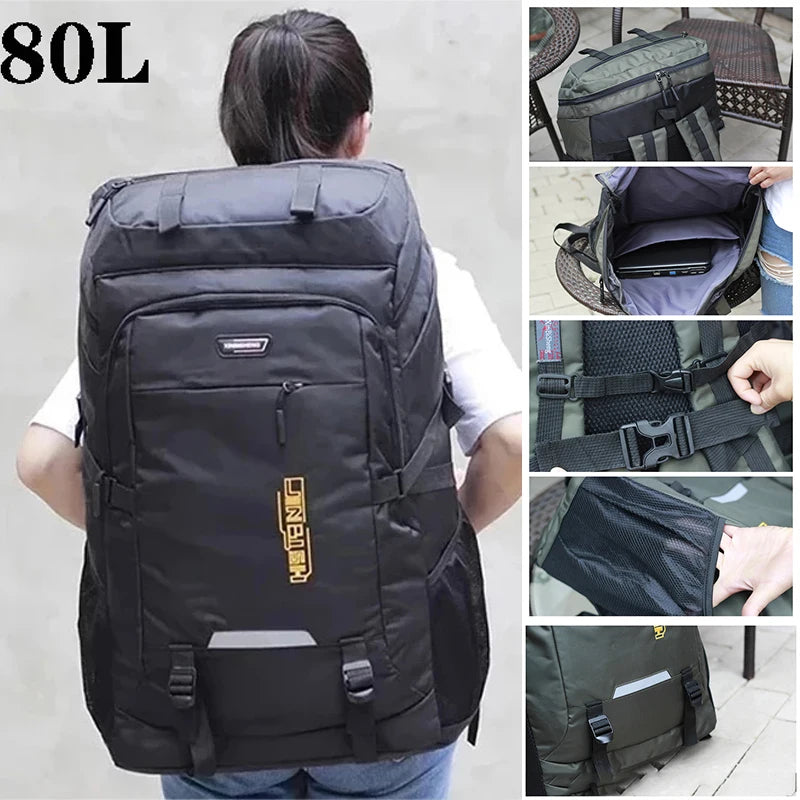 80L Men's Outdoor Backpack Climbing Travel Rucksack Sports Camping Hiking Backpack School Bag Pack For Male Female Women