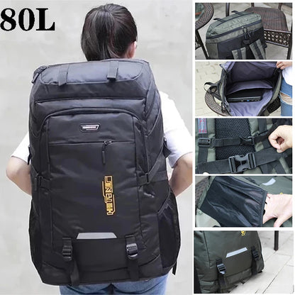 80L Men's Outdoor Backpack Climbing Travel Rucksack Sports Camping Hiking Backpack School Bag Pack For Male Female Women