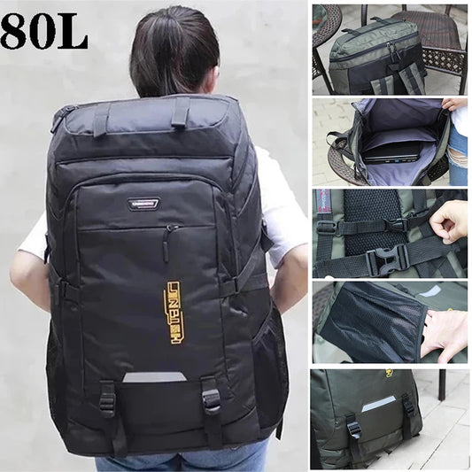 80L Men's Outdoor Backpack Climbing Travel Rucksack Sports Camping Hiking Backpack School Bag Pack For Male Female Women