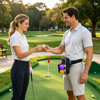 Golf Waist Pouch Waterproof Golfing Travel Waist Bag Golf Ball Tee Carry Pouch for Men Beginners Kids Amateur Golfers Outdoor