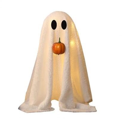 Halloween Light-Up Ghost Decoration | Spooky LED Ghosts with Pumpkin | Holiday Horror Decor Props