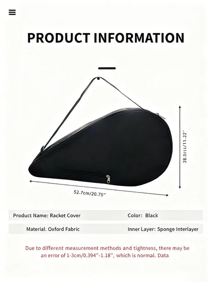 Jusenda Racket Bag, Peak Racket Cover, Wear-Resistant, Waterproof, Thickened Multi-Functional Design, Lightweight Tennis Bag