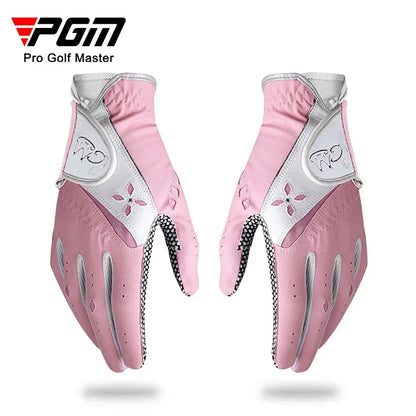 1 pairs Women Golf Gloves Soft Breathable PU Leather with Non-Slip Particle Outdoor Sports Wholesale Accessories