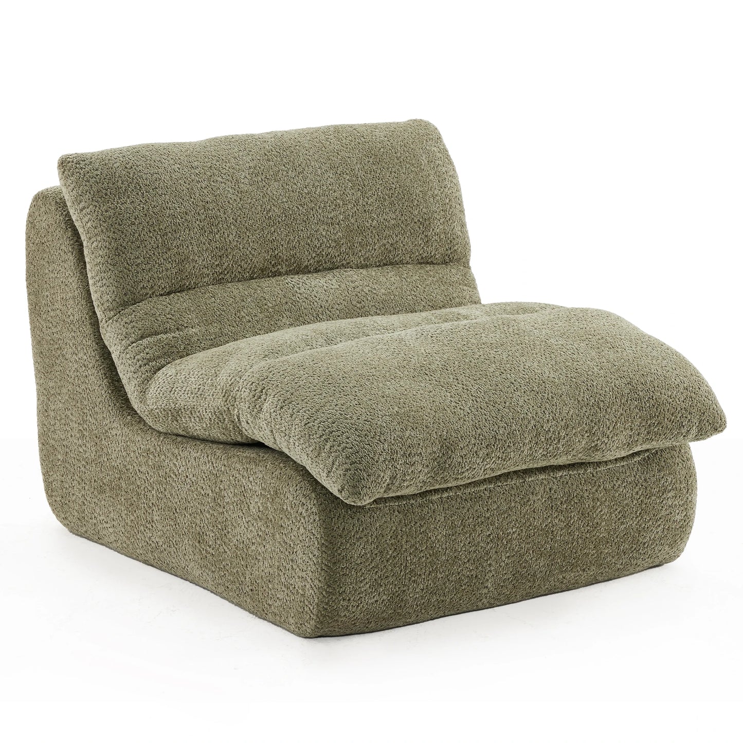 Chenille Sofa, Modern Fabric Couch with High-Elastic Memory Foam, No Assembly, Soft & Skin-Friendly, for Living Room, Apartment