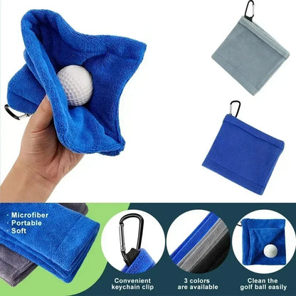 1PC Golf Ball Cleaning Towel Club Towel Outdoor Hook Towel Microfiber Velvet Outdoor Convenient Hhanging Waist Sports Club Cloth