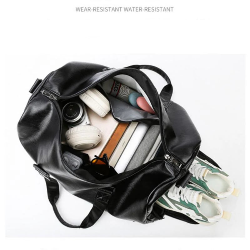 Golf Boston Bag Golf Clothing Bags Travel Business Handbag Large-capacity Crossbody Handbag Soft PU Leather Sports Fitness Gifts