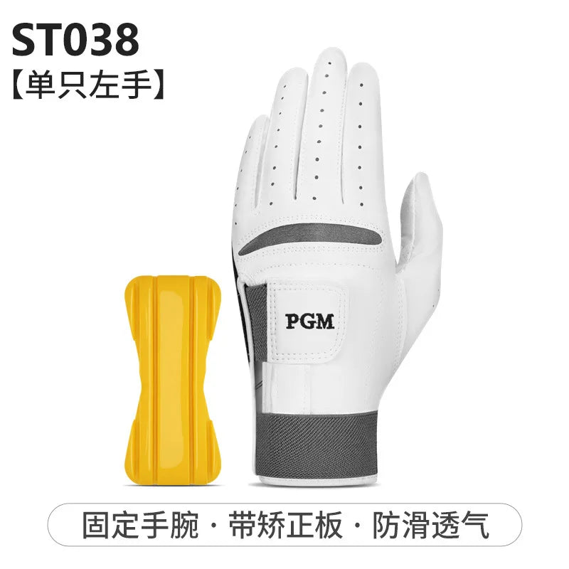 PGM Golf Gloves Men's Corrective Upshaft Posture Sheepskin Anti slip Breathable Single Left Hand Golf Glove