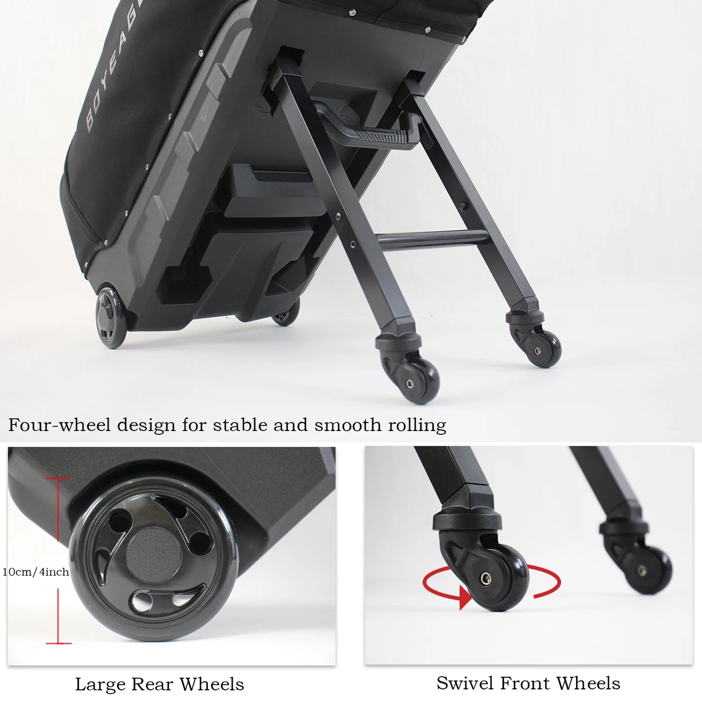 Golf Travel Bag for Airlines, 4-Wheel Rolling Golf Club Travel Cover, Thick Padded Anti-Collision Golf Airline Bag with Hidden R