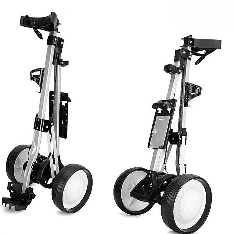 Aluminum Golf Push Cart,4-Wheel  Lightweight Smooth Roll, Compact Fold for Course Transport and Storage, Ergonomic Handle