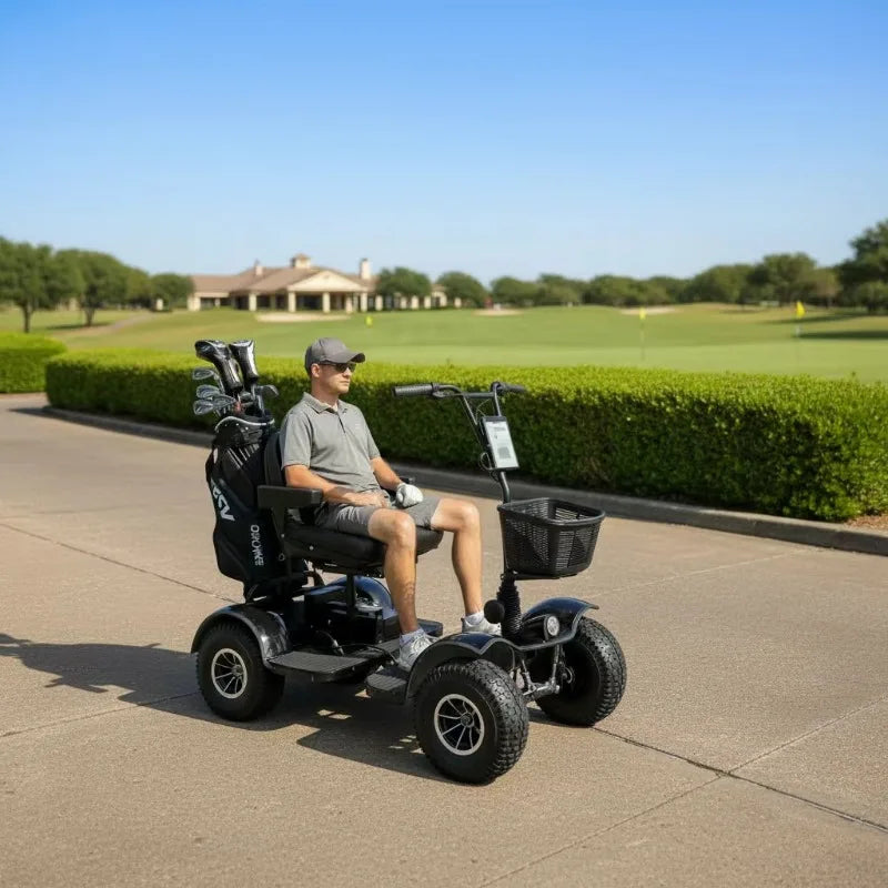 Foldable Single Seat Lithium Battery Four-wheel Walker Golf Cart Golf Cart