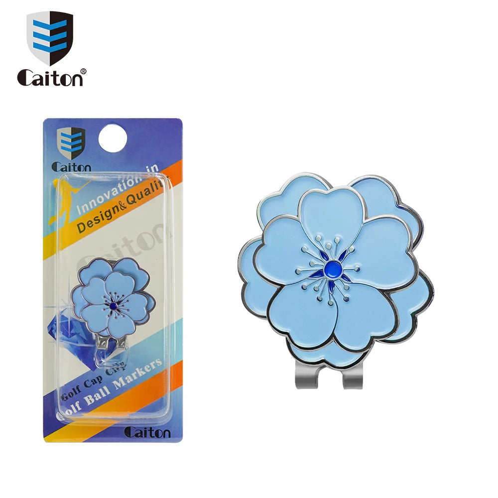 Caiton Rose Flower Golf Hat Clip Magnetic Ball Marker Anti-Rust Cap Belt Clip Accessory Gift for Women Men Golfers Putting Green