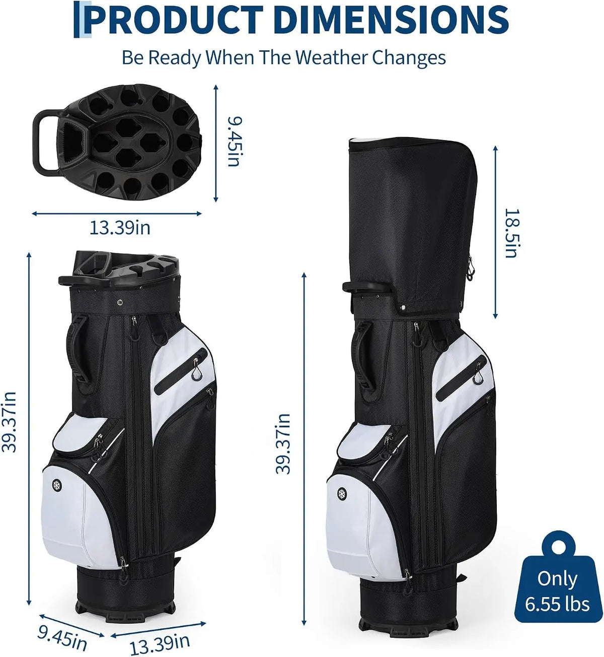 Golf Lightweight Stand Bag Multifunction PU Leather Golf Rack Bag with 14-Way Divider 420D Nylon Build,Over-Sized Putter Well,Easy Grip Storage,Quick-Release Rain Hood,Anti-Slip Base,Smooth Zippers