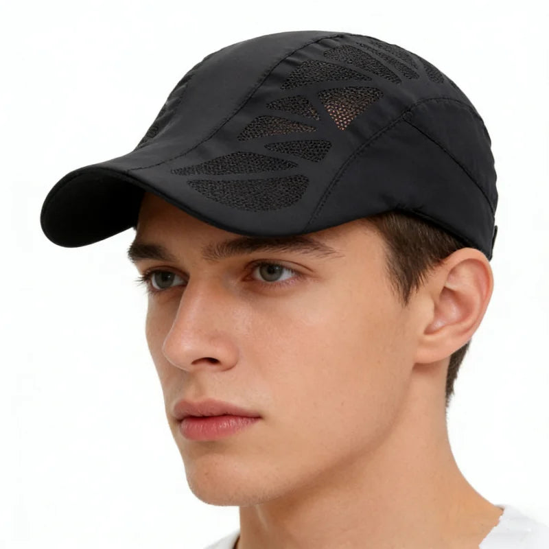 Summer Breathable Mesh Quick Dry Tennis Golf Baseball Cap Sports Running An-ti UV Sunhat Fishing Hiking Beret Cap Sunshade Visor