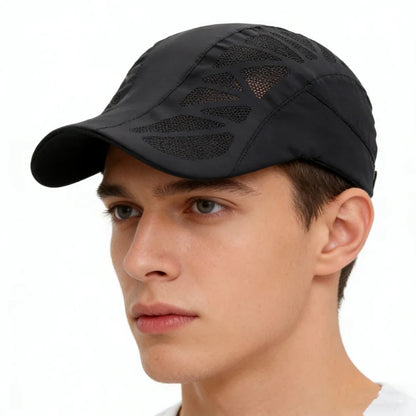 Summer Breathable Mesh Quick Dry Tennis Golf Baseball Cap Sports Running An-ti UV Sunhat Fishing Hiking Beret Cap Sunshade Visor