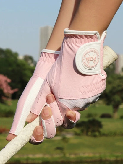 PGM Golf Women's Gloves Sports Gloves Microfiber Cloth Breathable Exposed Finger Wear Resistant Anti Slip Soft Breathable