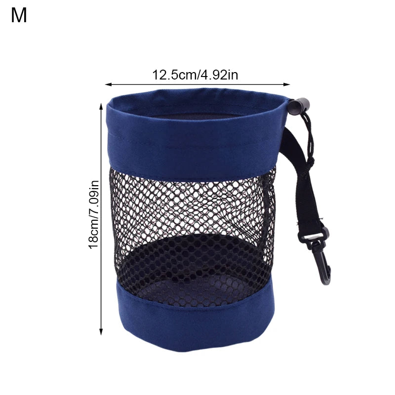 1Pc Golf Ball Pouch Bag With Drawstring Closure High Quality Mesh Nylon And Hanging Plastic Clip Convenient To Hang On Golf Bag