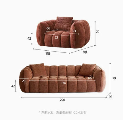 Pumpkin sofa Hotel & Beauty Salon Rest Area Sofa Compressed Pumpkin Fabric Set Full Sponge Cross-Border Vacuum Compressed Box
