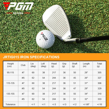 Kids Golf Club Junior #7 Iron Graphite Shaft for Boys Girls Beginner Practice 95-155cm