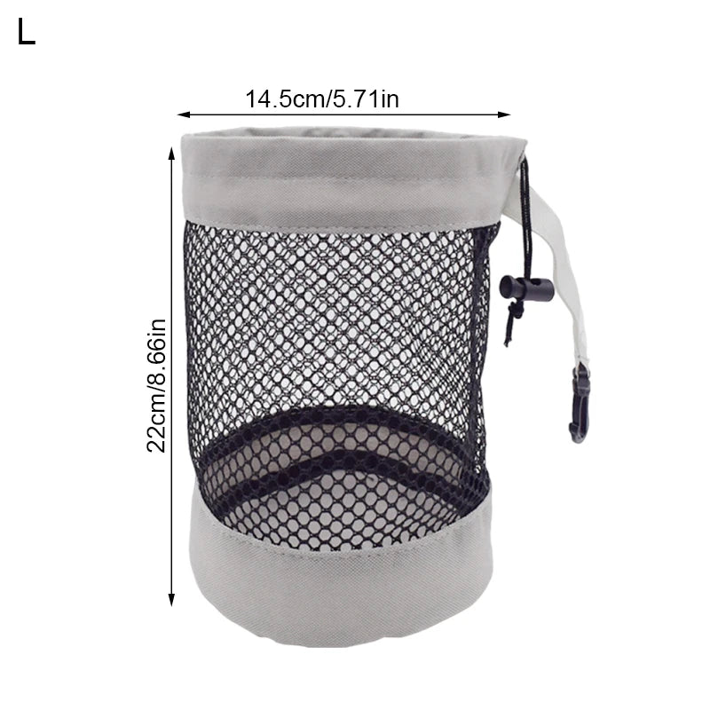 1Pc Golf Ball Pouch Bag With Drawstring Closure High Quality Mesh Nylon And Hanging Plastic Clip Convenient To Hang On Golf Bag