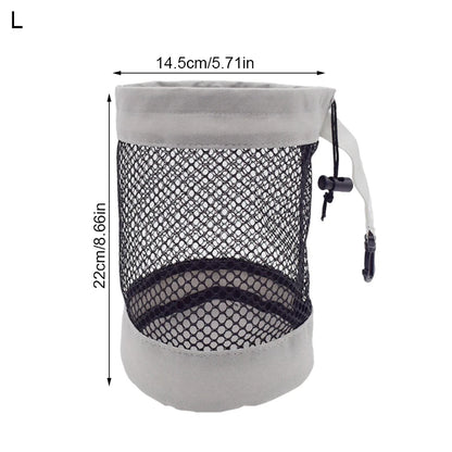 1Pc Golf Ball Pouch Bag With Drawstring Closure High Quality Mesh Nylon And Hanging Plastic Clip Convenient To Hang On Golf Bag