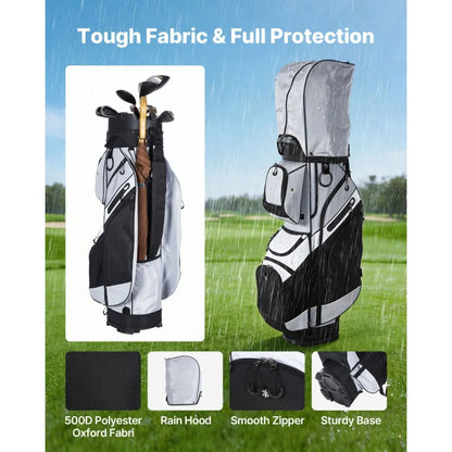 Golf Cart Bag, 14 Way Top Divider Organizer, Golf Club Bag with Full-length Divider, Handles, Storage Pockets, Shoulder Strap,