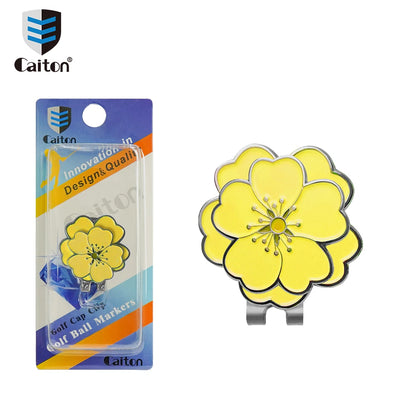Caiton Rose Flower Golf Hat Clip Magnetic Ball Marker Anti-Rust Cap Belt Clip Accessory Gift for Women Men Golfers Putting Green