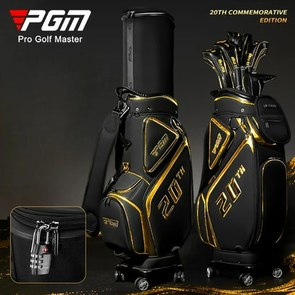 PGM Golf bag Men's and Women's Hard-Shell Telescopic Cap Golf Bag Omni-directional four-wheel push suitcase for air transport