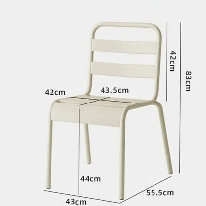 Nordic Outdoor Chair Simple Living Room Chair Home Iron Stackable Leisure Dining Table Chairs Outdoor Balcony Garden Chairs