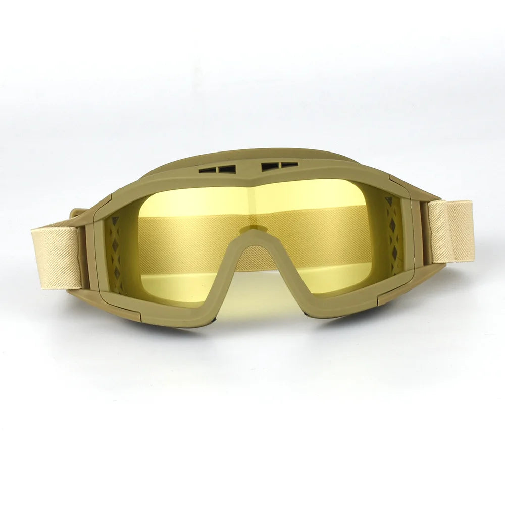 Outdoor tactical glasses, desert locust military fan goggles, dust-proof shooting, motorcycle CS shock resistant sports glasses