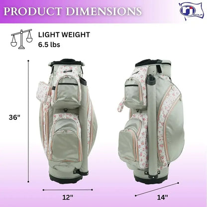 14-Way Divider Top Women's Deluxe Golf Bag - Stylish Cart Bag for Ladies