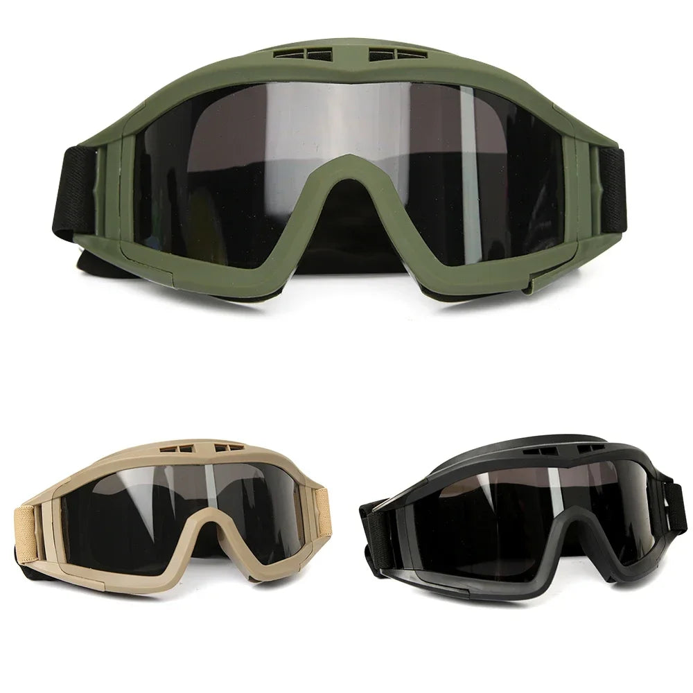 Outdoor tactical glasses, desert locust military fan goggles, dust-proof shooting, motorcycle CS shock resistant sports glasses