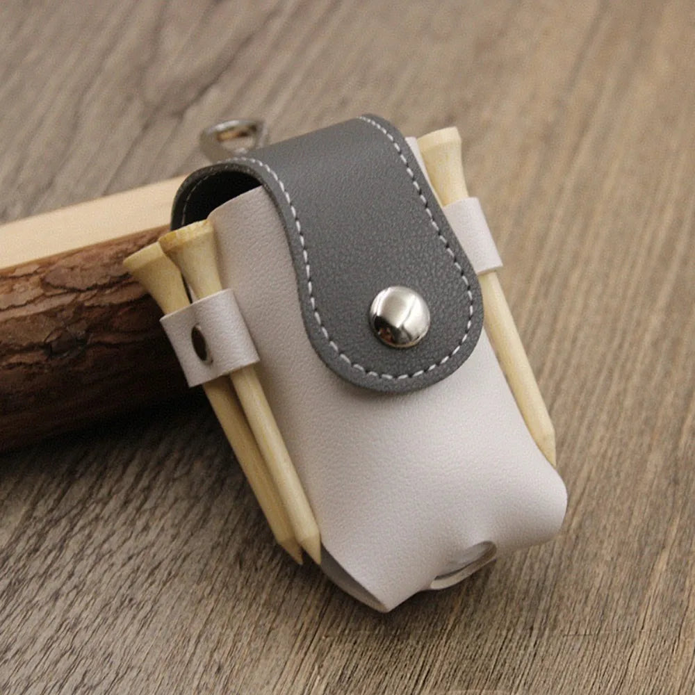 Sports Bag Mini Golf Ball Waist Bag PU Leather 2 Balls Golf Belt Bag Storage Case Metal Buckle Golf Ball Container Waist Carry