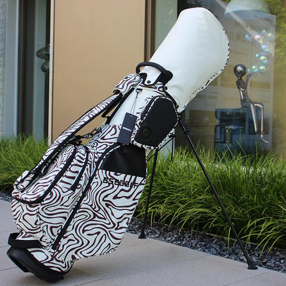 Lightweight Golf Stand Bag 7.5-Inch Small Diameter Full Set of Club Bag 5 Compartments Top Frame High-Quality Synthetic Leather