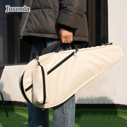 Jusenda Tennis Badmiton Racket Bag Cover for Various Tennis Racket Soft Face Carbon Fiber Eva Racquet Unisex Tennis Shoulder Bag