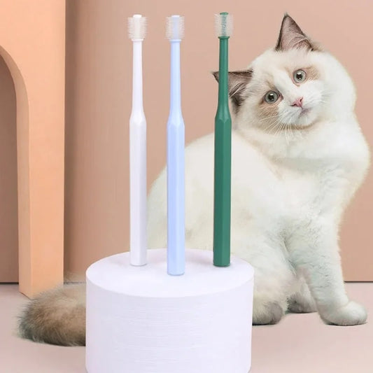 360 Degrees Pet Toothbrush | Cat Dog Teeth Care | Bad Breath & Tartar Removal | Mouth Cleaning Supplies