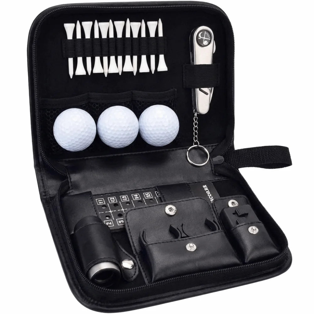PU Leather Golf Tool Storage Bag Large Capcaity Multifunctional Golf Accessories Case Waterproof Golf Tool Organizer