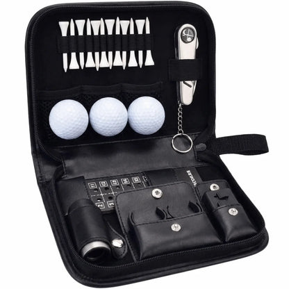 PU Leather Golf Tool Storage Bag Large Capcaity Multifunctional Golf Accessories Case Waterproof Golf Tool Organizer