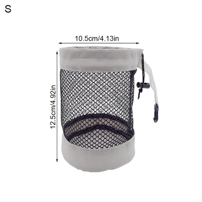 1Pc Golf Ball Pouch Bag With Drawstring Closure High Quality Mesh Nylon And Hanging Plastic Clip Convenient To Hang On Golf Bag