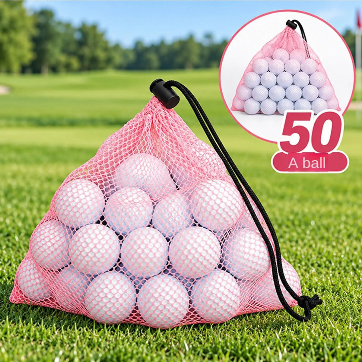 Golf Ball Bag Pouch Training Practice Drawstring Organizer Mesh Golf Ball Storage Bag For Fathers Husbands Grandfathers Gym Men