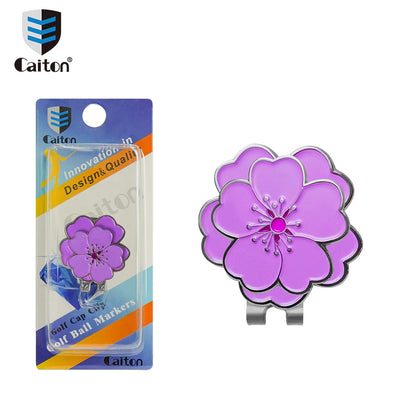 Caiton Rose Flower Golf Hat Clip Magnetic Ball Marker Anti-Rust Cap Belt Clip Accessory Gift for Women Men Golfers Putting Green